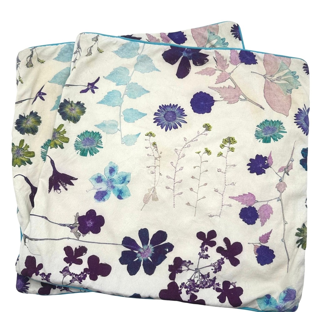 Celerie by Celerie Kemble Wild Flowers Beaded Pillow Covers Set of 2 Cream 20x20